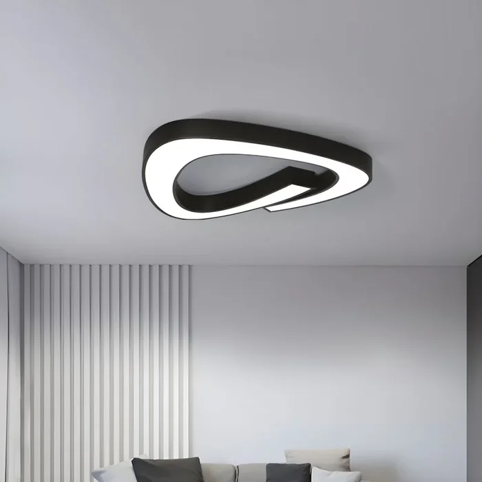 Ilumianción de Techo LED Triangular de Acrílico Luz de Techo Simplista para Comedor – 220 A 240 V Negro 62,23 cm Tercer Gear