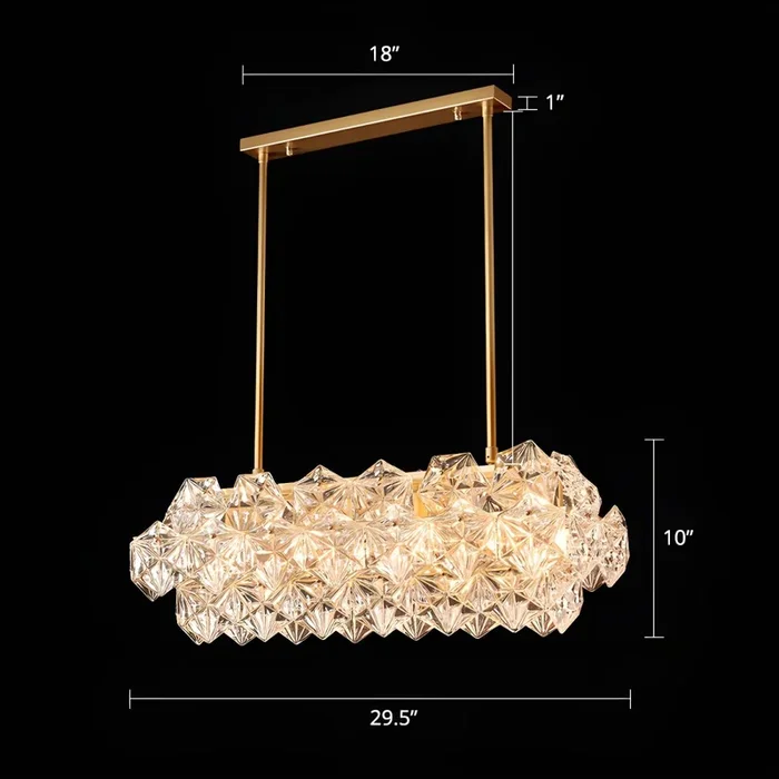 Iluminación de Araña Dorada Modernista Luz Pendiente Metálica con Sombra de Cristal para Hotel – 110 A 120 V Dorado 74,93 cm