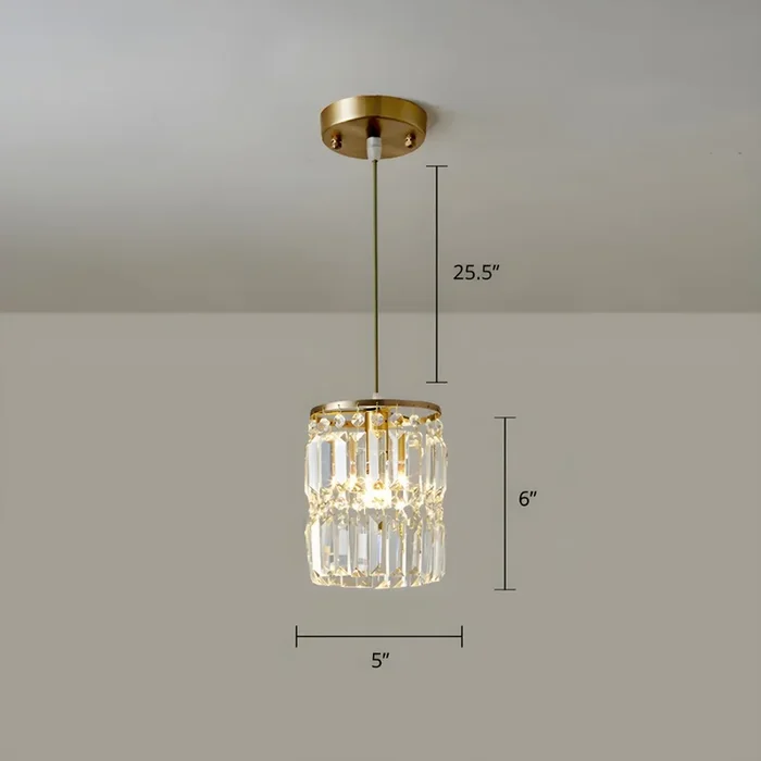 Iluminación Suspendida Dorada Contemporánea 3 Cabezas Lámpara Colgante de Cilindro de Cristal Claro – 220 A 240 V Dorado 12,7 cm