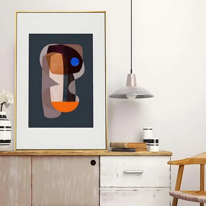 Impresión de arte abstracto marrón en lienzo envuelto decorativo nórdico para sala de estar – Marrón 30 cm x 40 cm