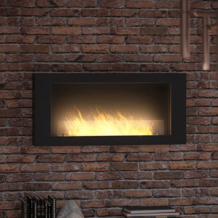 InFire – Chimenea BIO de pared 120×56 cm 3kW negra
