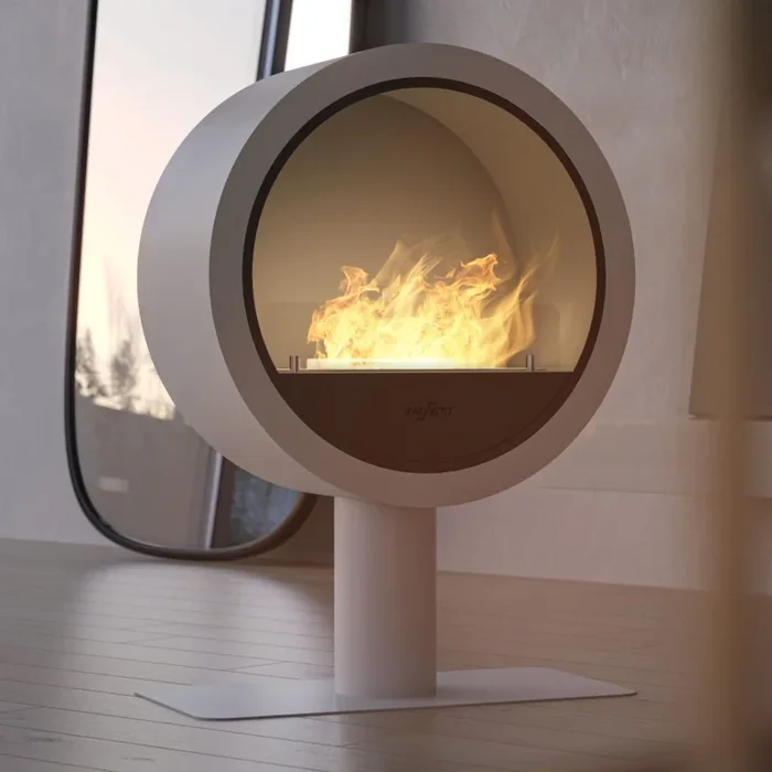 InFire – Chimenea BIO diámetro 72,5 cm 3kW blanco