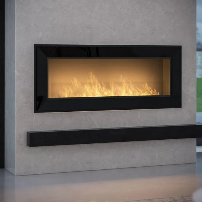 InFire – Chimenea BIO empotrable 49×120 cm 3kW negro