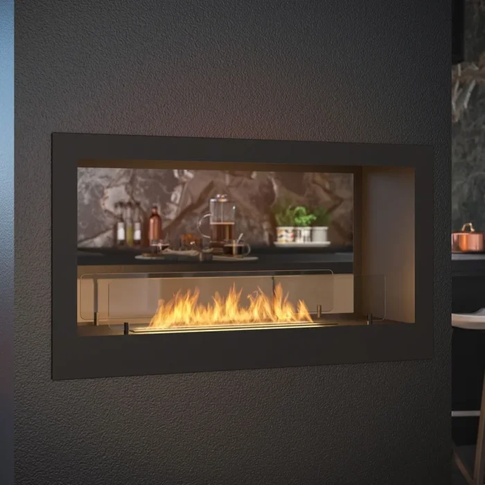 InFire – Chimenea BIO empotrada 90×50 cm 3kW doble cara