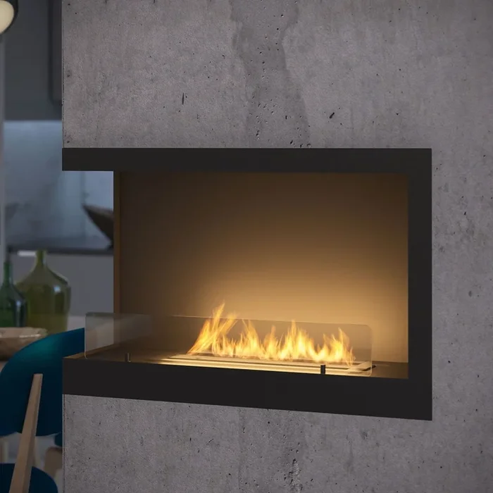 InFire – Chimenea esquinera BIO 84×54 cm 3kW negro