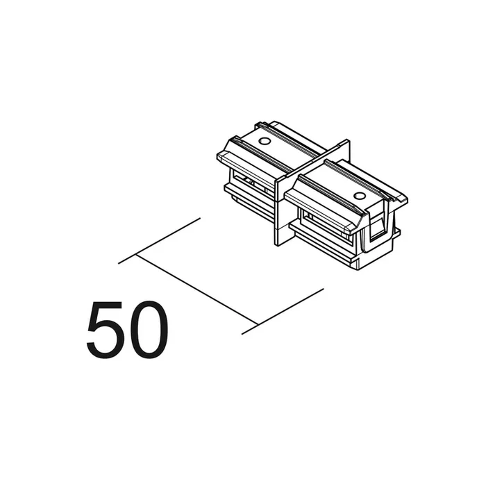 Ivela Conector longitudinal SQUARE 48 V, negro, conductor de corriente