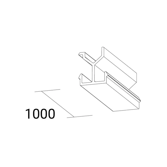 Ivela Cubierta SQUARE 48 V Carril, negro, longitud 100 cm