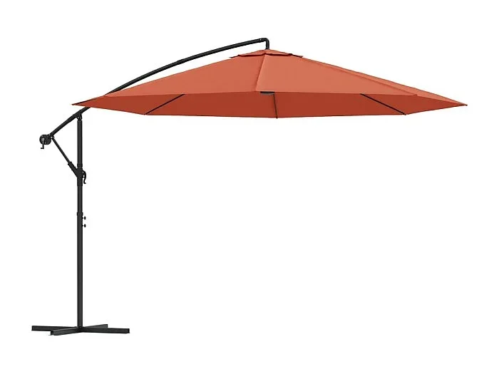 Jake Dean Sombrilla voladiza con poste de aluminio terracota 350 cm