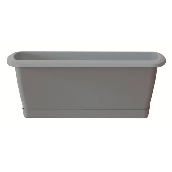 Jardinera Respana con soporte de plastico en color gris piedra 49 (largo) x 18,4 (ancho) x 14,5 (alto) cm