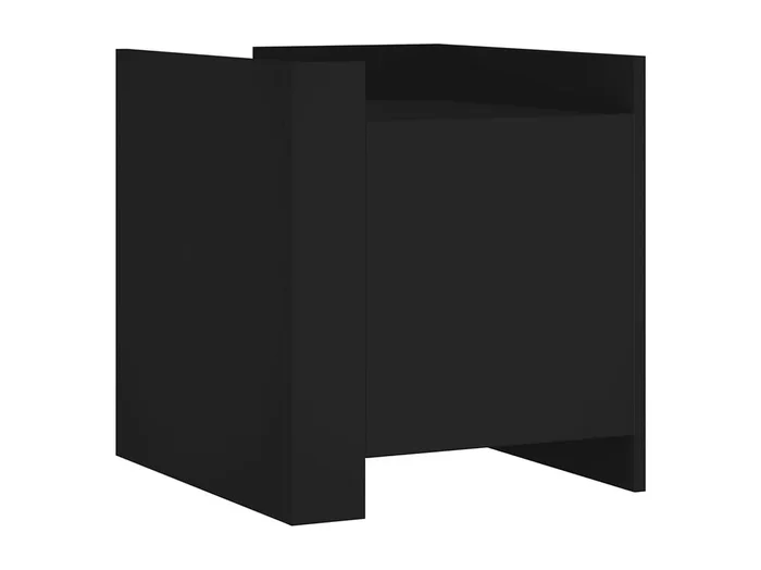 Jarnor Mesita de noche madera de ingeniería negro 45x50x50 cm