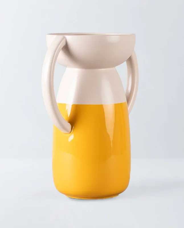 Jarrón Alto de Dolomita XL Mig Litchi Amarillo Mango – The Masie