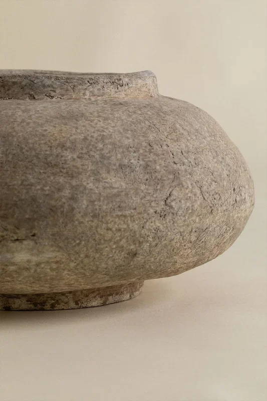 Jarrón Decorativo en Terracota Agnon Marrón Piedra – SKLUM