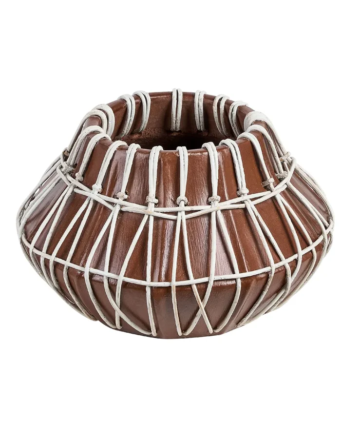 Jarrón decorativo KLUET Cerámica 22 cm Marrón