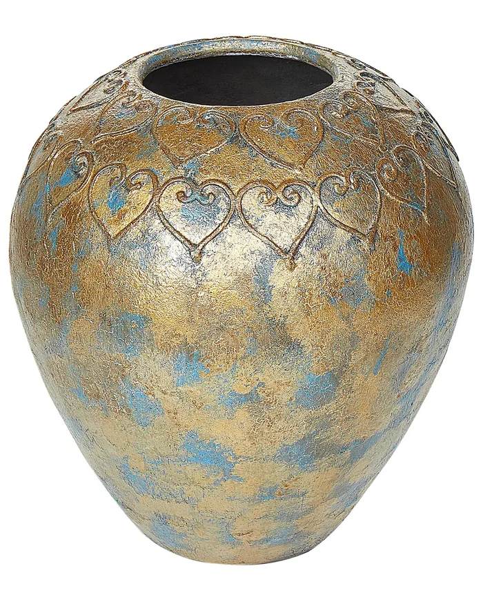Jarrón decorativo NIDA Cerámica 33 cm Dorado