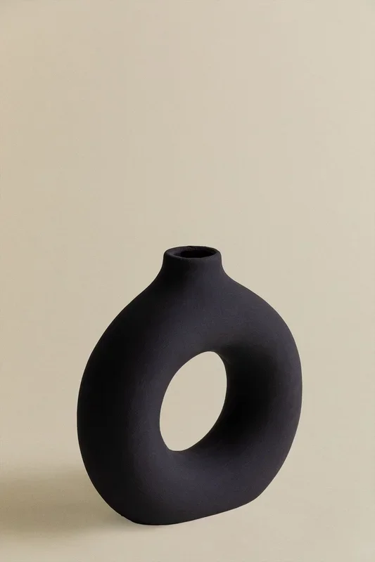 Jarrón en Cerámica Dalita ↑18 cm Negro – SKLUM