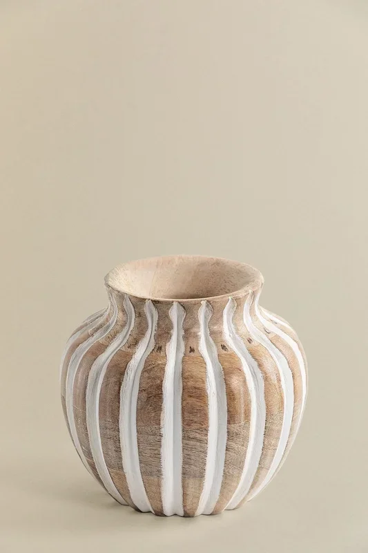 Jarrón en madera de mango Ribao Ø15 cm – SKLUM