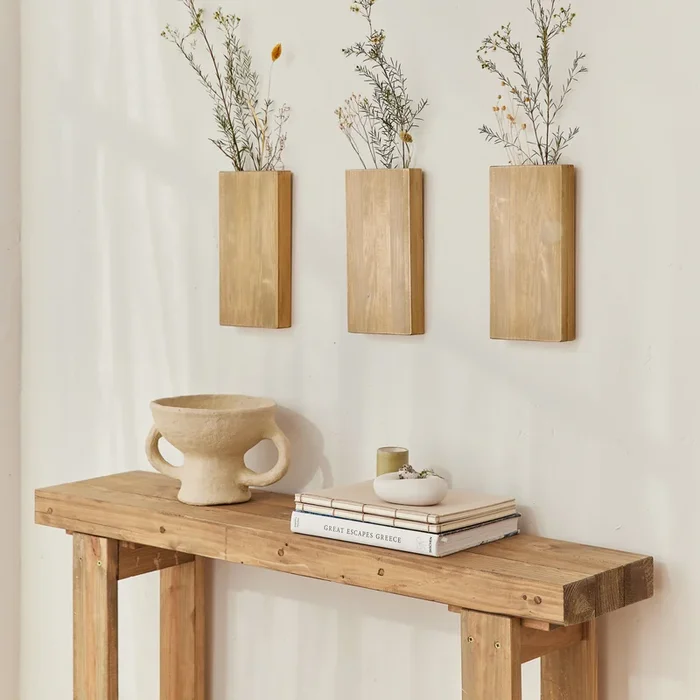 Jarrón florero de pared Koen Natural 2 uds – Hannun