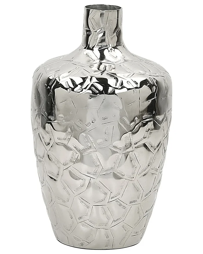 Jarrón para flores INSHAS Metal 39 cm Plateado