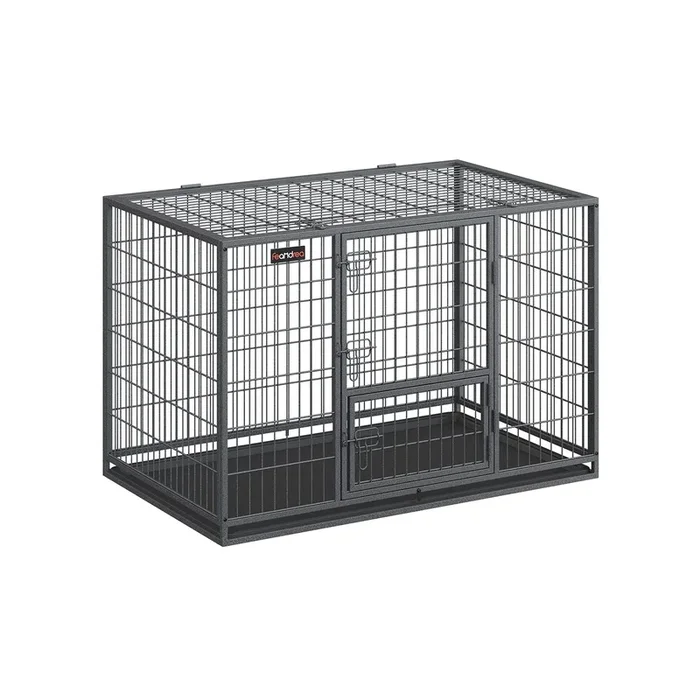 Jaula Pesada para Perros 122 x 75,5 x 80,5 cm XXL Gris-Feandrea