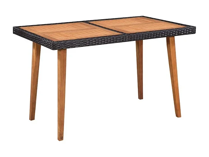 Jean-René-Luc Set de comedor de jardín 5 pzas ratán sintético negro y marrón