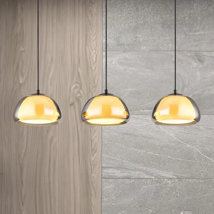 Jella lámpara colgante, longitud 95 cm, gris humo, 3 luces, cristal