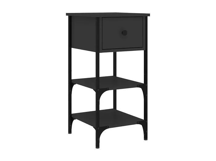 Jersey Shore Mesita de noche madera de ingeniería negro 34x36x70 cm