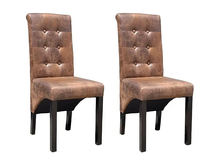Juego de 2 Sillas de comedor cuero sintético marrón ES995577