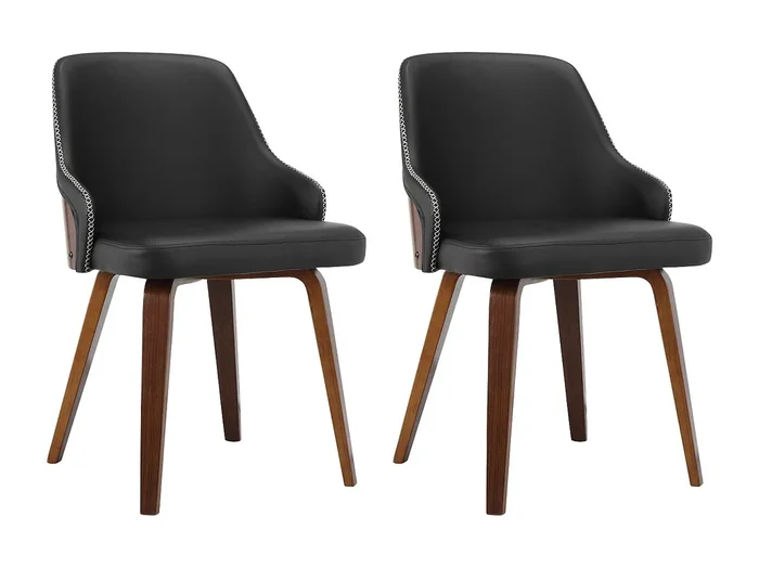 Juego de 2 sillas de comedor Okido PU negro