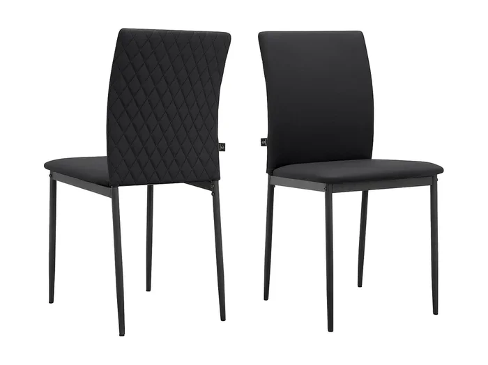 Juego de 2 sillas de comedor Pavia, color negro