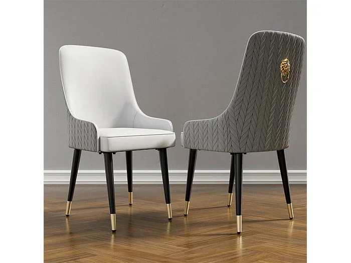 Juego de 2 Sillas de Comedor, Silla de Cocina de Cuero, Capacidad de Carga 150kg, 43.5×43.5x90cm