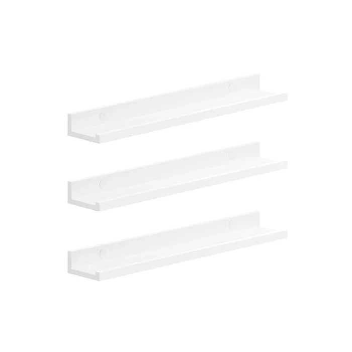 Juego de 3 Estantes de Pared 60 cm Blanco-SONGMICS