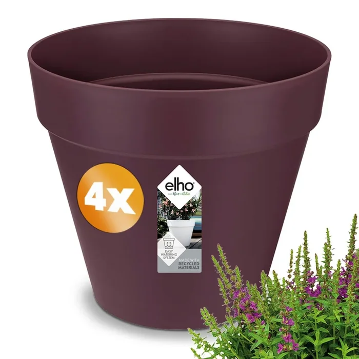 Juego de 4 macetas morera mate 19x18cm 3L