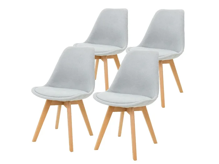 Juego de 4 Sillas de Comedor Sillas de Salón Silla de Cocina Silla de Lino Silla