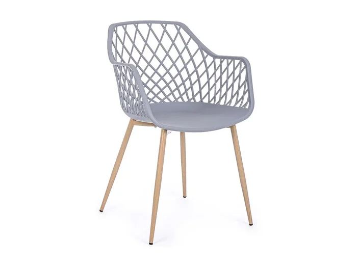 Juego de 4 sillas Optik – Versátil para uso interior y exterior-Color Gris
