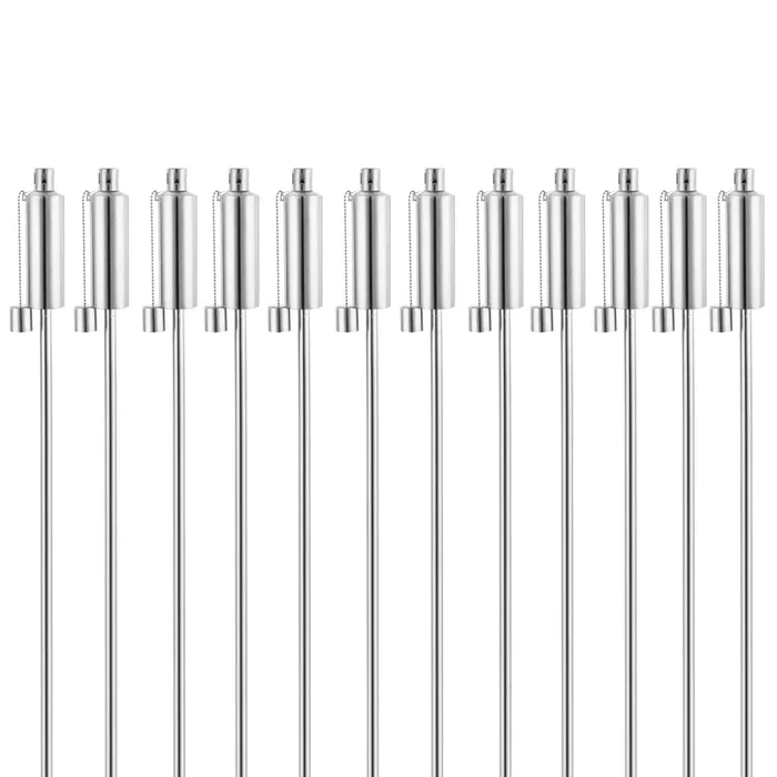 Juego de antorchas de jardín set de 12 acero inoxidable 115cm