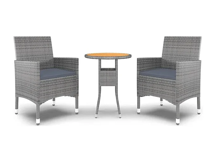 Juego de comedor de jardín muebles de exterior 3 piezas resina mimbre gris 02_0013685
