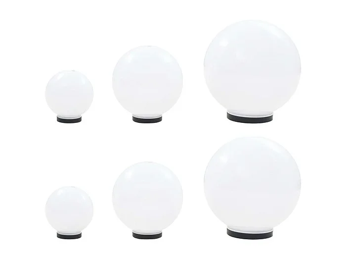 Juego de lámparas de bola LED 6 uds esféricas PMMA 20/30/40 cm ES255421
