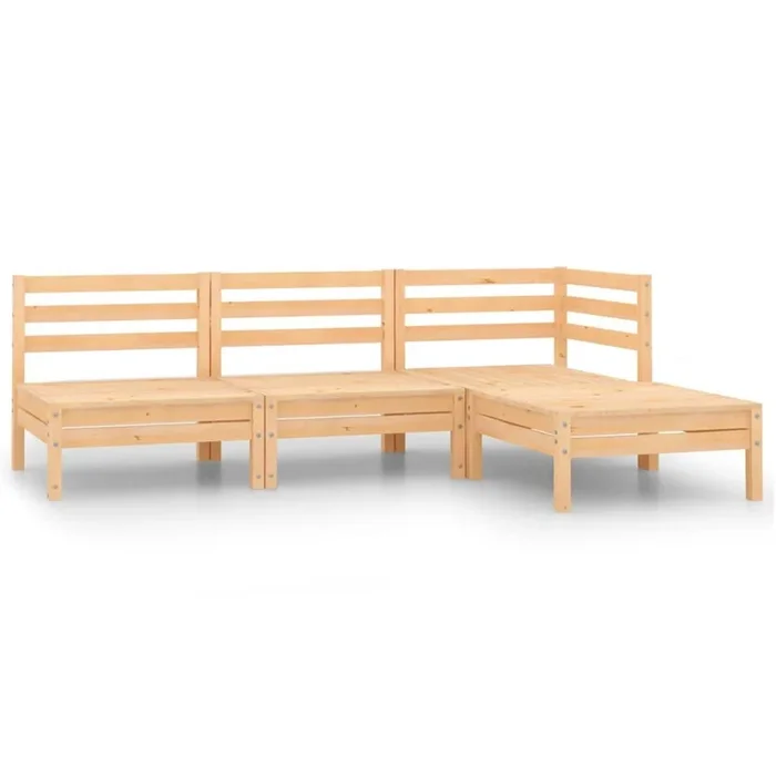 Juego de muebles de jardín 4 piezas madera maciza de pino VidaXL