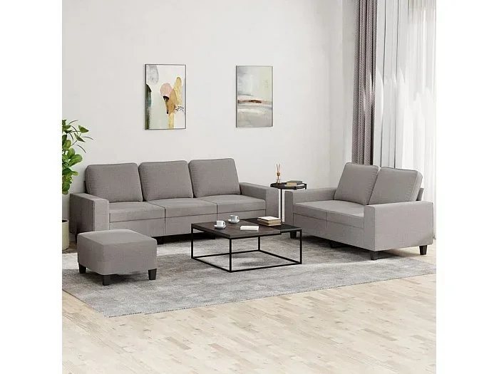 Juego de sofás 3 piezas tela gris taupe