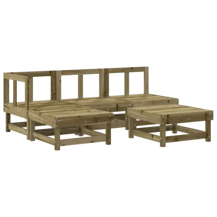 Juego de sofás de jardin 5 piezas madera de pino impregnada
