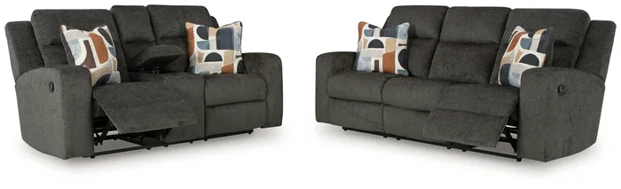 Kanlow Dusk Manual Reclining Sofa and Loveseat