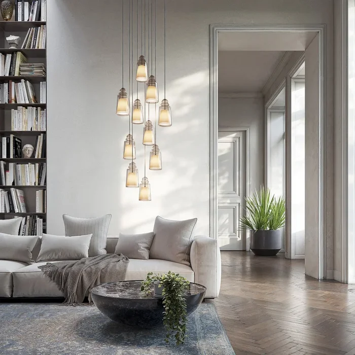 Karman lámpara colgante Alibaglass Small, 10 luces, bronce