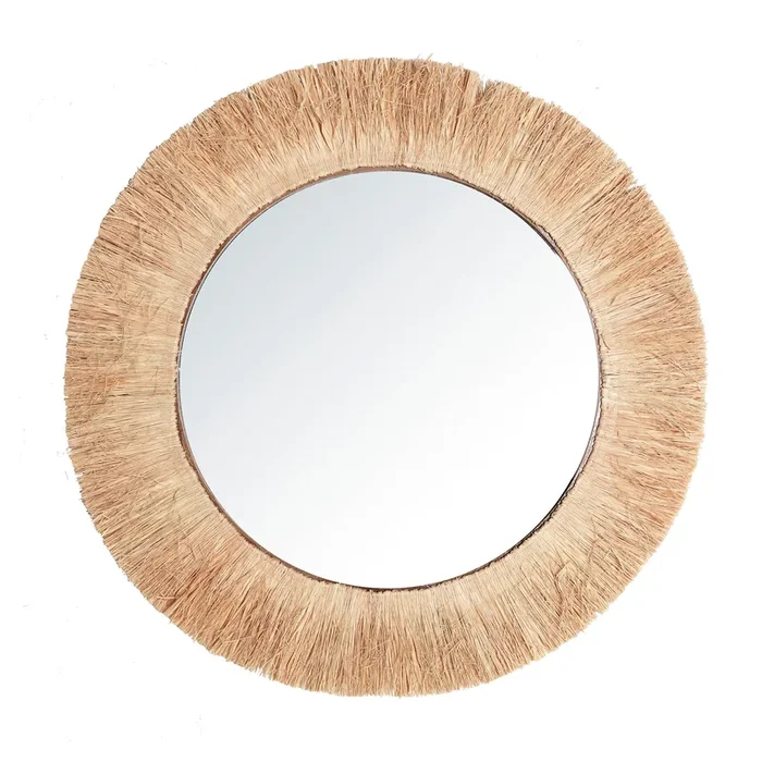 Kejhe Espejo, de Rafia, en color Natural, de 60x3x60cm – Lastdeco