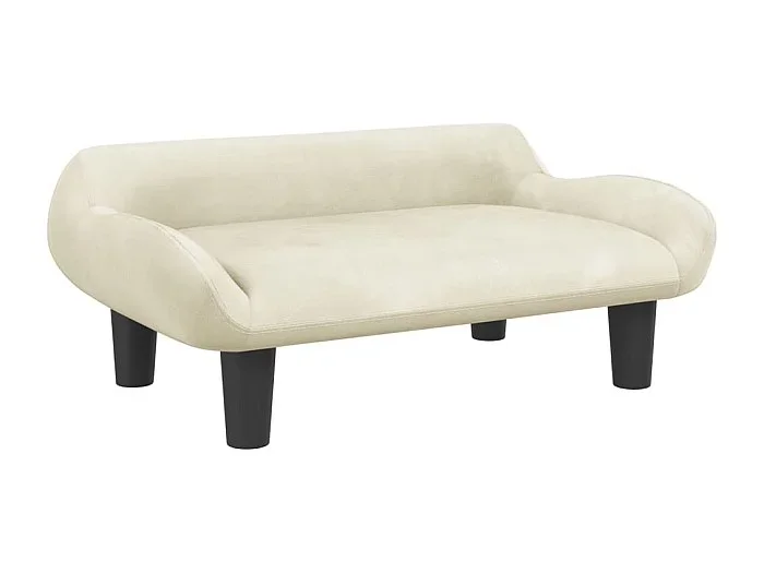 Kessel Cama para perros de terciopelo crema 70x40x24 cm