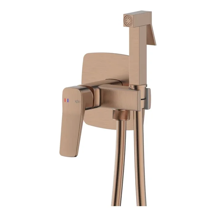 KFA Armatura 4529-512-34 – Grifo de bidé con rociador para instalación empotrada MALAGA oro rosa