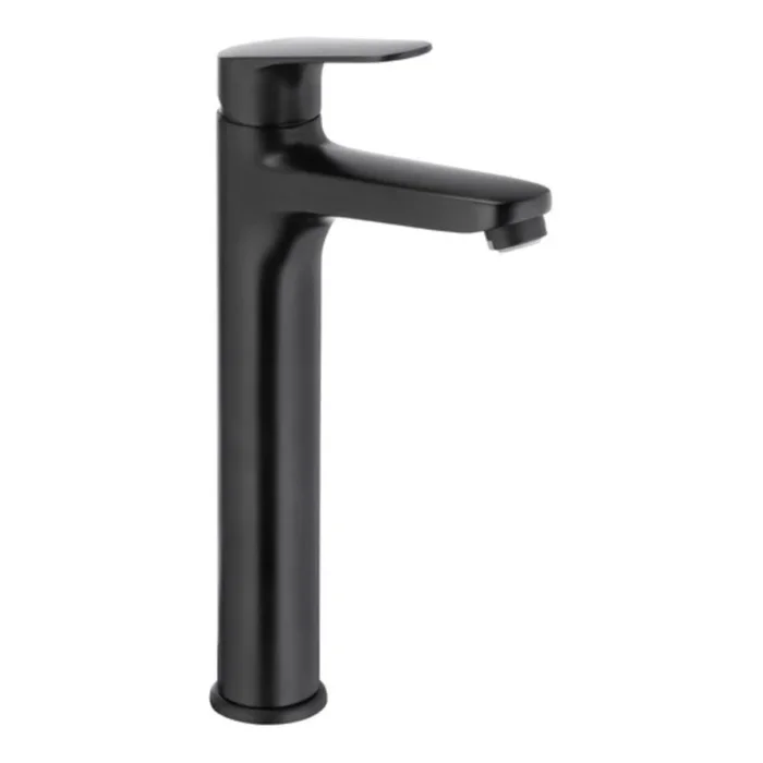 KFA Armatura 5552-712-81 – Grifo para lavabo + desagüe con rebosadero OTAVA 30,2 cm negro mate