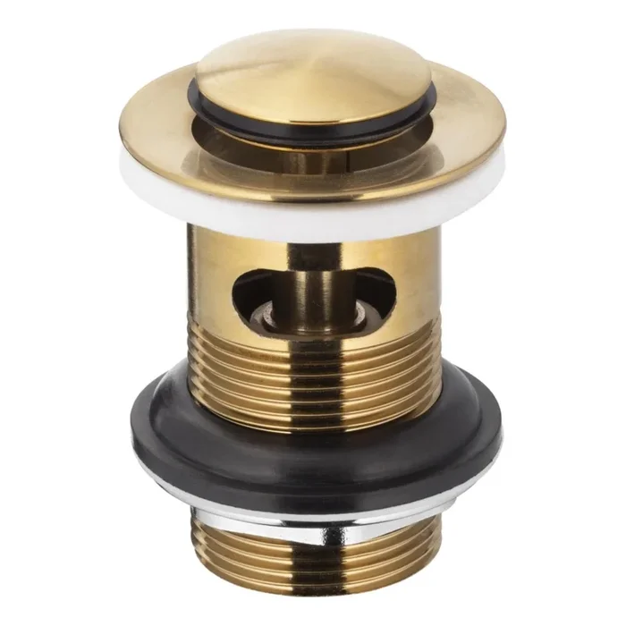 KFA Armatura 660-354-31 – Lavabo desagüe con rebosadero CLICK-CLACK diá. 6,2 cm latón/oro cepillado