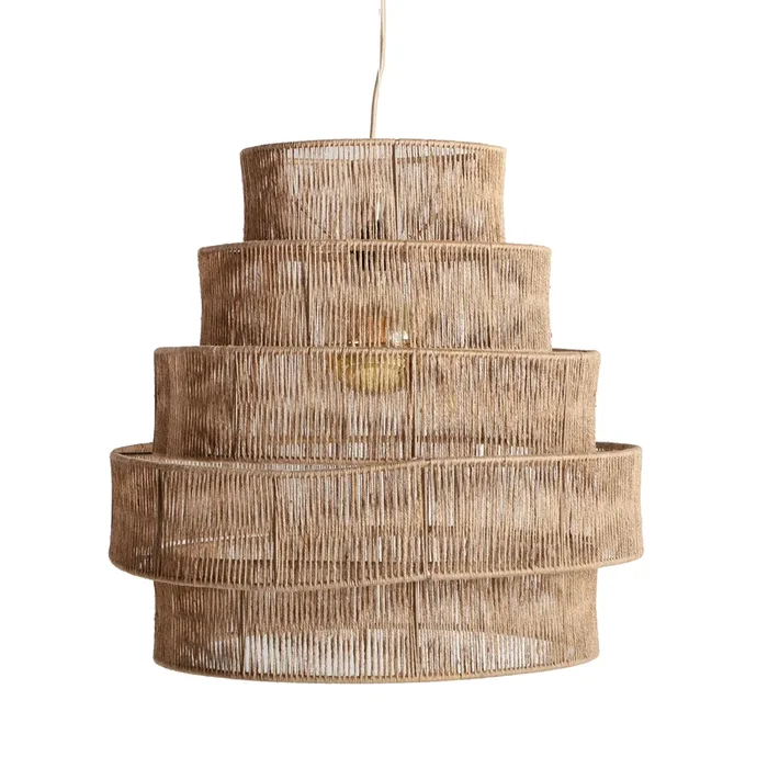 Khed Lámpara de Techo, de Yute, en color Natural, de 60x60x57cm – Lastdeco