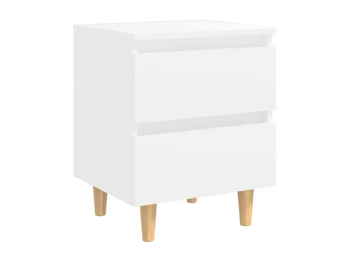 Kutztown Mesita de noche patas de madera pino maciza blanco 40x35x50cm