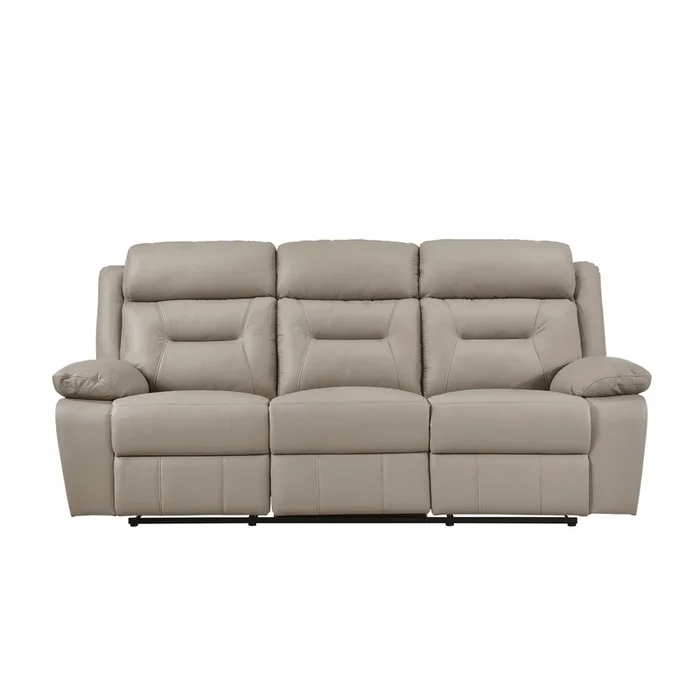 Laconia Latte Leather Double Reclining Sofa